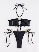 Load image into Gallery viewer, Divalicious Halter neck Cutout Micro Bikini | Womens Swim wear | 2 piece bikini sets | Black bikini top