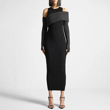 Load image into Gallery viewer, Sweater Dress, knit bodycon sweater dress, Bodycon Dress, Long sweater dress, Bodycon Sweater Dress, maxi sweater dress, maxi knit dress, Jumper Dress, Knit Sweater Dress, womens jumper, fall outfits, long sleeve knit dress, long black sweater dress, midi knit dress.