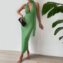 Load image into Gallery viewer, Women  Clothing Autumn Winter Sexy Backless Slim Fit Bag Sling Party Dress