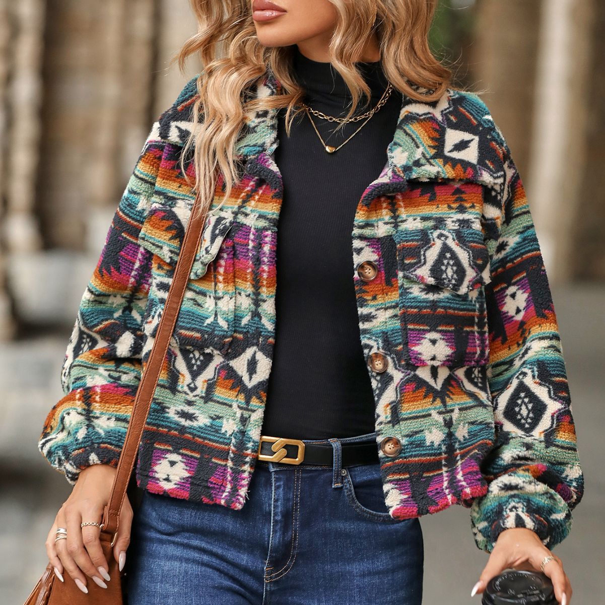 Women's Shacket,Womens Short Coat, Blazer Jacket, women's sweater coat, Shacket Jacket,  Modern Blazer, womens Aztec Print Jacket, Womens Sweater jacket, womens winter sweater jacket, womens plus size jacket.