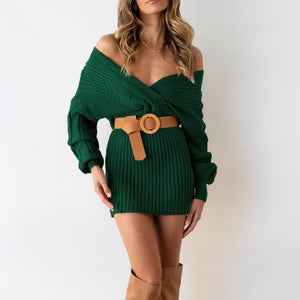 Sweater Dress, Short sweater dress, Bodycon Sweater Dress, Mini Sweater Dress, Spring Sweater Dress, Cable Knit Bodycon Dress, cute new years eve outfits, plunging v neck dress, sweater tops for women, cable knit jumper womens, green knitted jumper, holiday sweaters womens, green cable knit jumper, green v neck jumper for women, womens jumper dress, off shoulder sweater dress.