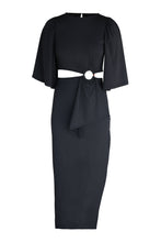 Load image into Gallery viewer, Summer Sexy Cutout Split Cocktail Slimming Short Sleeve Dress Irregular Asymmetric Pleating Dress