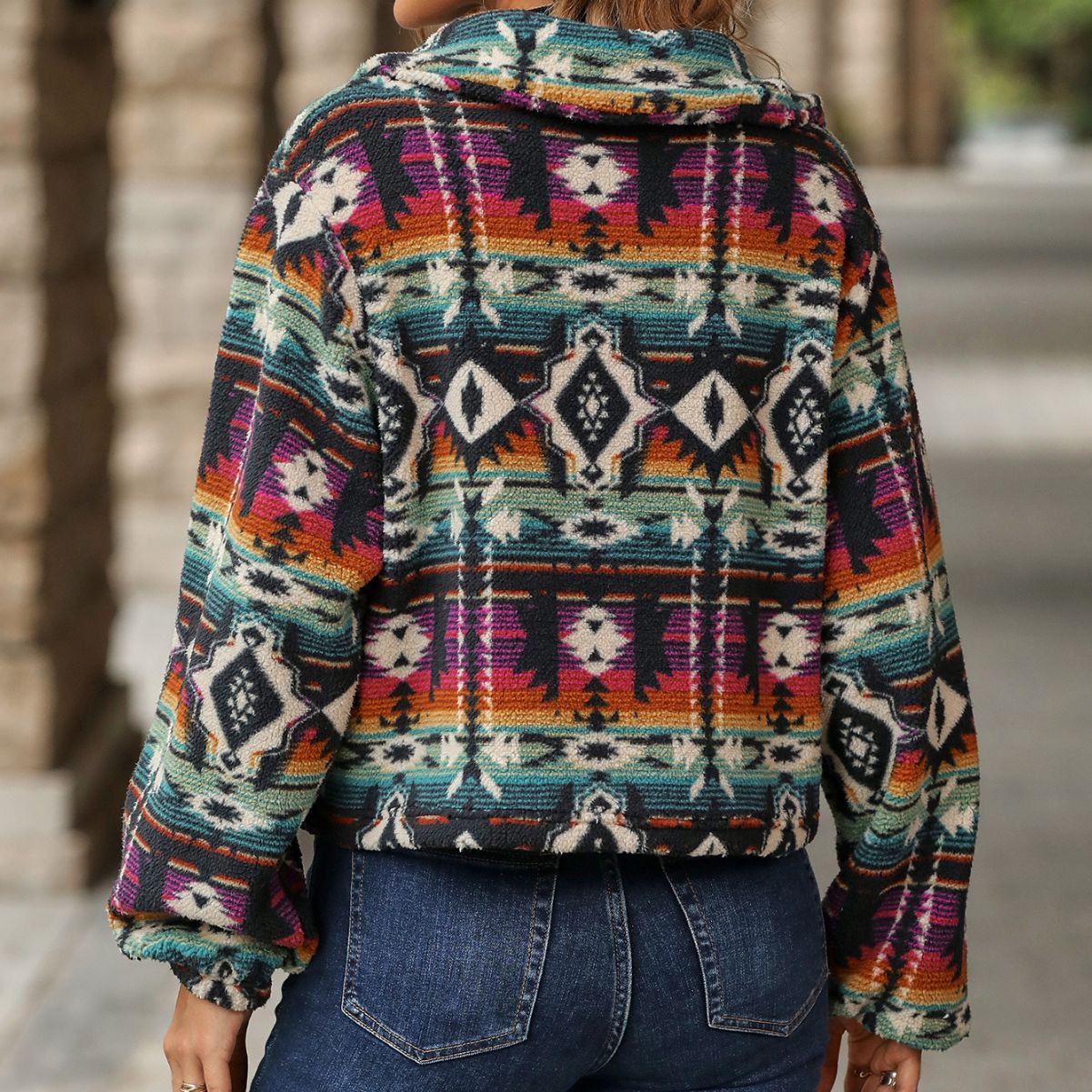 Women's Shacket,Womens Short Coat, Blazer Jacket, women's sweater coat, Shacket Jacket,  Modern Blazer, womens Aztec Print Jacket, Womens Sweater jacket, womens winter sweater jacket. 