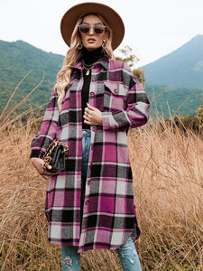 Plus Size Wool Coat for Women, Plaid Coat for Fall and Winter, Cropped  Oversized Coat With Long Sleeves, Bohemian Warm Women Coat 