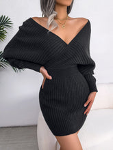 Load image into Gallery viewer, Bodycon Sweater Dress, Womens Jumper Dress, Spring Sweater Dress, Batwing Dress. Mini sweater dress, plus size sweater dress, Cable Knit mini sweater dress, Sweater Dress, Bodycon Dress, womens ugly christmas sweater dress, black bodycon dress, short bodycon dress