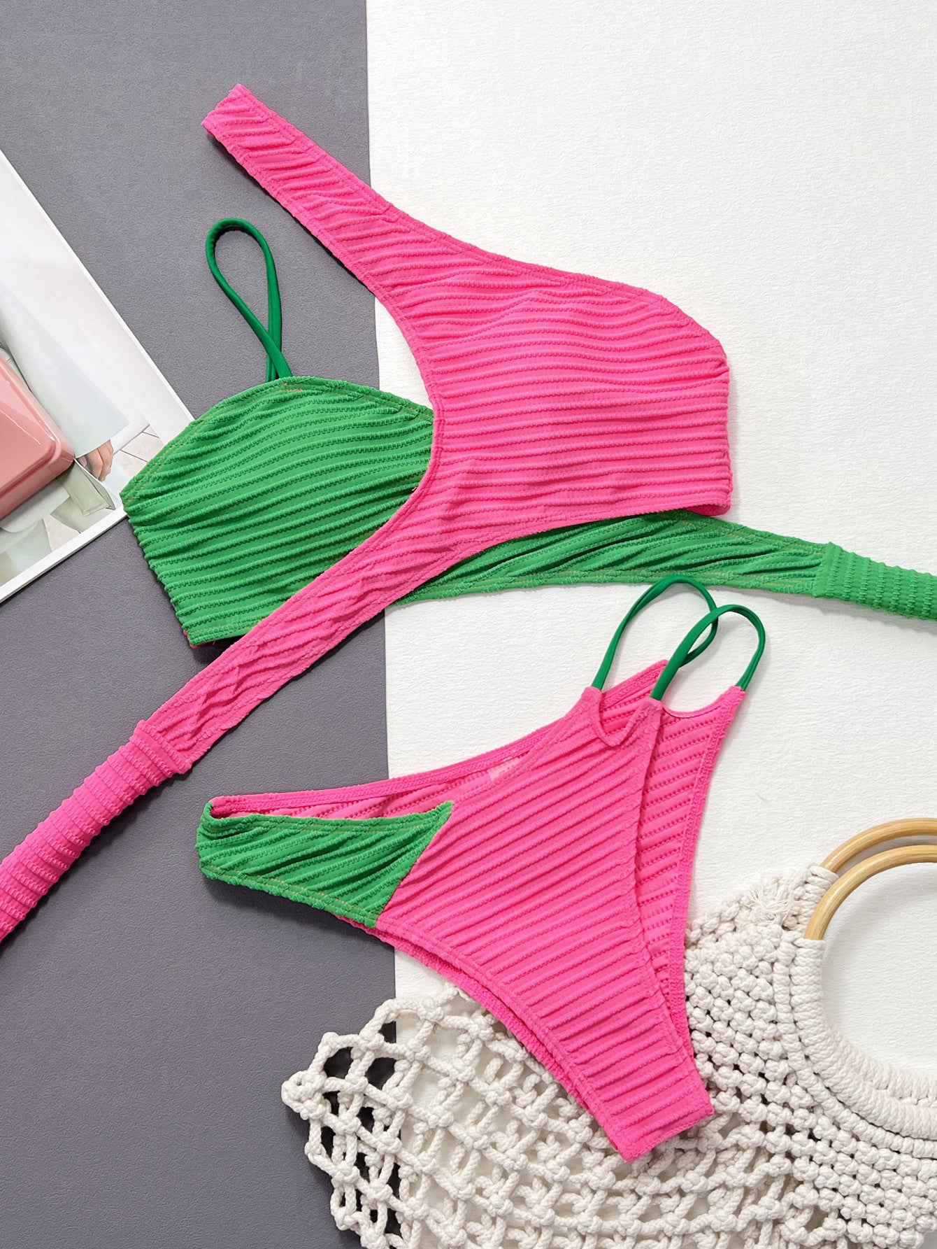 Swimsuit Bikini, Two tone bikini set, The Bikini, Two piece swimsuit, Bikini sets, Womens swimsuit, One shoulder bikini,  Cutout bikini, Micro Bikini, sexy micro bikini, two tone bikini, two piece bikini swimsuit, One shoulder bikini top, color block bikini, womens swimwear, beachwear.