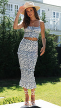 Load image into Gallery viewer, Two Piece Maxi Dress, Riffle Maxi Dress, Ruffle Maxi Skirt, long skirts for women, Two Piece Maxi Dress. floral print maxi dress, two piece maxi skirt set, Co-ord for women, Two-Piece Outfit Set, Slinky Co-ord, Two-piece skirt set, two piece outfits, ladies co-ords, formal dresses and gowns, two piece dress online, top and maxi skirt co ord, summer co ord outfits, maxi dresses formal, floral wrap maxi dress