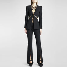Load image into Gallery viewer, Fancy PantSuit, womens pantsuit, Dressy Pantsuit, Women Formal wear, Two piece sets women, co ord sets, women&#39;s blazer, Modern Blazer, womens pant suit, Blazer jacket, Formal Pant suits for women, 2 piece suit for women, Pantsuit Party wear, Coats and Jackets, wedding pantsuit, two piece pant set, cocktail pants suits for ladies. 