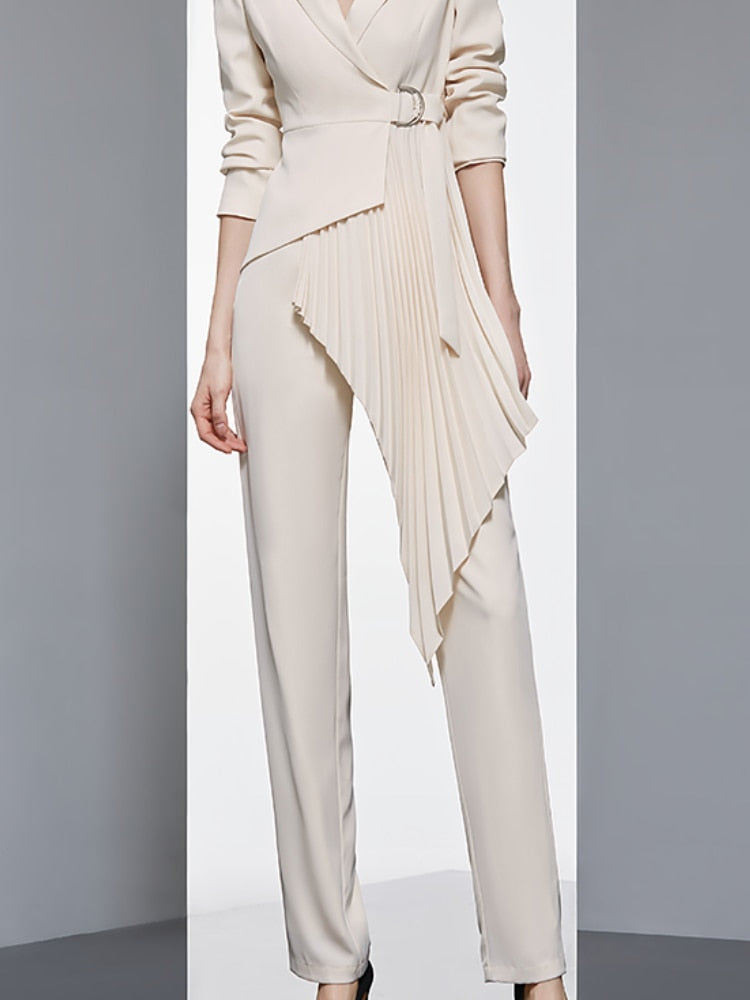 Charlene Double Breasted Blazer & Cropped Pant Suit | Vivian Seven