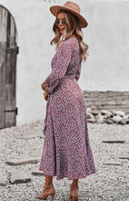 Load image into Gallery viewer, Floral Wrap Maxi Dress, Long Maxi dress, Maxi formal Dresses &amp; Gowns, ruffled maxi dress, cute winter brunch outfits, tiered ruffle dress, ruffle maxi dress, long maxi dress.