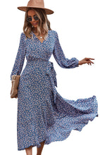 Load image into Gallery viewer, Wrap Maxi Dress Floral  | Long Maxi dress | Maxi Dress with Slit