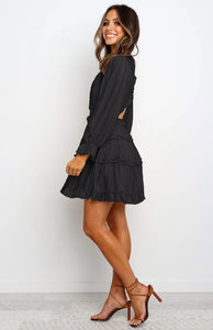 cute cocktail dresses for women, cute short black cocktail dresses, long sleeve open back cocktail dress, short white lace dress open backWomen's Cocktail & Party Dresses, Plunging V neck Lace Dress, Ruffle Tiered Dress, Cutout Back Dress, Lantern Sleeves Dress, long sleeve cocktail & party dresses