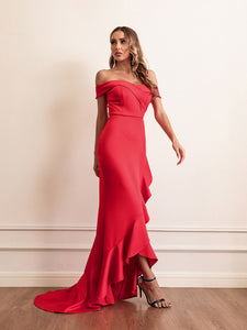 cute valentines day outfit ideas, Off Shoulder Gown dress, Ruffle Maxi Dress, Women's cocktail & party dresses, Prom & Dance dresses, Layered ruffle dress, Maxi formal dresses and gowns, Ruffle Mermaid Dress, cute new years eve outfits, cute valentines day outfit ideas, bridesmaid dress, ball gowns, red evening party gown, red valentines day dress, red prom dress.