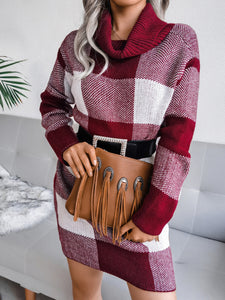 Party Whispers Turtleneck Plaid Sweater Dress | Cute new years outfits | Short Sweater Dress