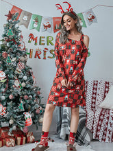Load image into Gallery viewer, Christmas party dress, Cold shoulder dress, Christmas tunic dress, Cute xmas outfits, work christmas party dress, girls christmas dress, chritmas party dress for women, christmas party dress with sleeves, sexy miss claus, christmas party wear, off the shoulder dress with sleeves, christmas outfit, chritmas day outfit, chritsmas outfits women, cute christmas outfits, xmas party outfits.
