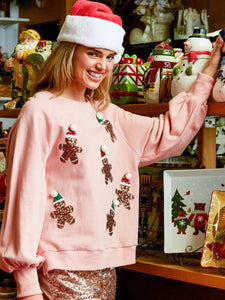 Womens Sequin Sweatshirt, Sequin Christmas Sweater, Womens crew neck jumper, Snowman Ugly Christmas Sweater, Christmas jumper, Cute xmas outfits.
