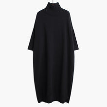 Load image into Gallery viewer, black turtleneck dress