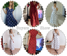 Load image into Gallery viewer, Polka Dots, Retro Polka Dot Dress, Plunging V neck Dress
