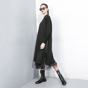 long sleeve long black dress, black mesh dress