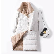 Load image into Gallery viewer, parka jacket, long puffer coat, down parka women, long cream puffer coat, Women&#39;s down coats and jackets,Women&#39;s winter coats and jackets, womens outerwear, ladies down jacket, women&#39;s down jacket, ladies down coat, Plus size Parka coat, off white parka, plus size coats and jackets