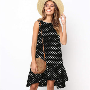 Polka dots, retro polka dot dress, black and white polka dot dress, vintage polka dot dress