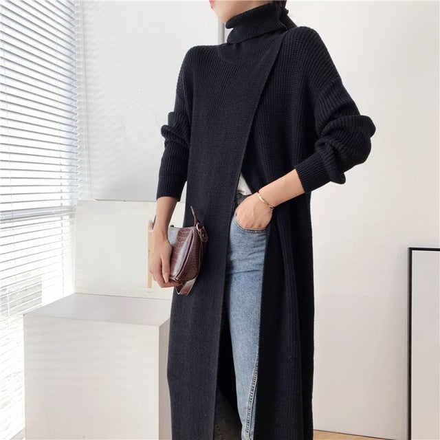 Pullover Jacket, black Turtleneck pullover 