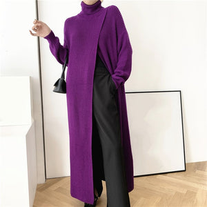 Pullover Jacket, purple Turtleneck pullover