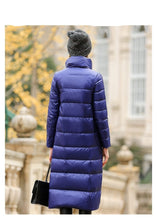 Load image into Gallery viewer, parka jacket, womens down jacket, blue long puffer coat, Women&#39;s down coats and jackets,Women&#39;s winter coats and jackets, womens outerwear, ladies down jacket, women&#39;s down jacket, ladies down coat, Plus size Parka coat, navy blue parka womens, plus size coats and jackets