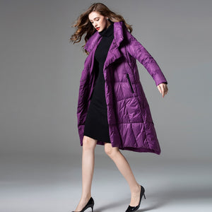 Long Puffer Coat, Down Jacket, Parka for women, orange long puffer coat, women's long coat, women's outerwear