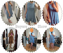 Load image into Gallery viewer, Polka dots, retro polka dot dress,blue polka dot dress