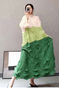 green patchwork dress