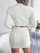 Load image into Gallery viewer, Two Piece Sweater Dress, Knitted Co-ord Set, Knotted co ord, Two piece sweater skirt set, Two-Piece Outfit Set, Slinky Co-ord, Two piece Sweater Dress, Knitted Co-ord Set, Co-ord for women,  Crop Top and Mini Skirt co-ord, Knitted Co-ord Set, bodycon sweater dress,