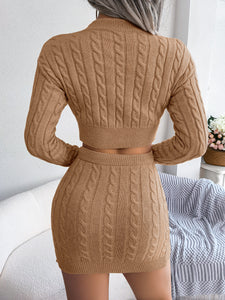 Two Piece Sweater Dress, Knitted Co-ord Set, Knotted co ord, Two piece sweater skirt set, Two-Piece Outfit Set, Slinky Co-ord, Two piece Sweater Dress, Knitted Co-ord Set, Co-ord for women,  Crop Top and Mini Skirt co-ord, Knitted Co-ord Set, bodycon sweater dress,